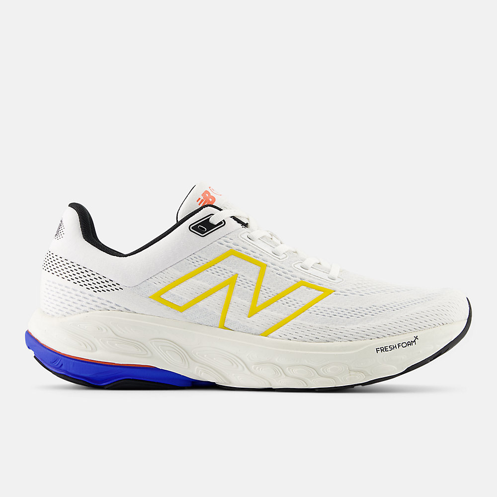 New Balance Fresh Foam X 860v14 Shoes White with Blue Oasis and Ginger Lemon